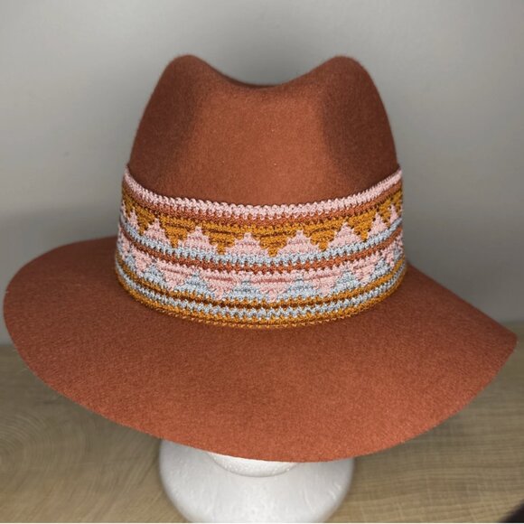 The Hats Company By Filippo Catarzi Fedora Hat Orange Made In Italy 100% Wool - Picture 1 of 7